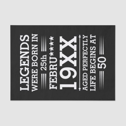 Im Datumsmonatsalter waren benutzerdefinierte Lege Seidenpapier (Vorderseite)