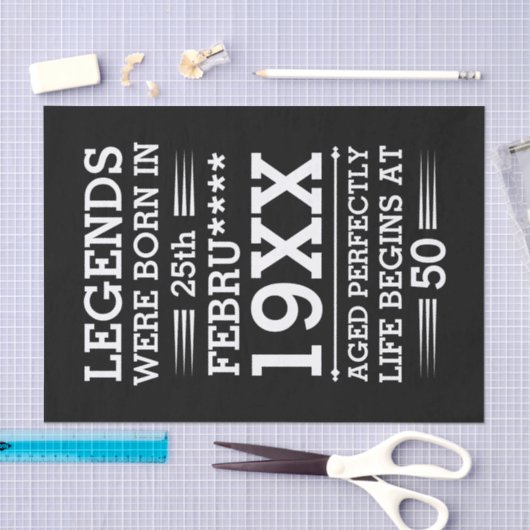 Im Datumsmonatsalter waren benutzerdefinierte Lege Seidenpapier (Handwerk)