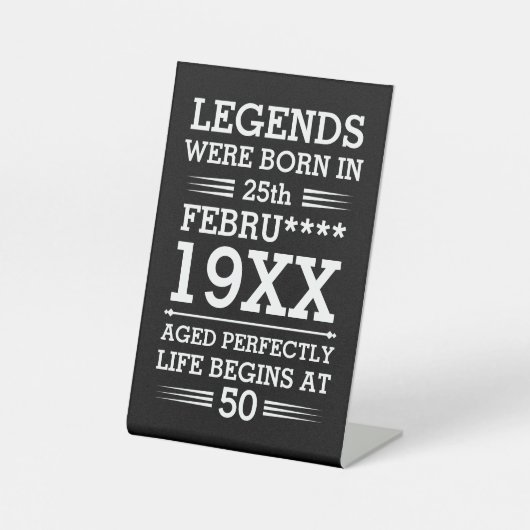 Im Datumsmonatsalter waren benutzerdefinierte Lege Sockelschild (Vorderseite)