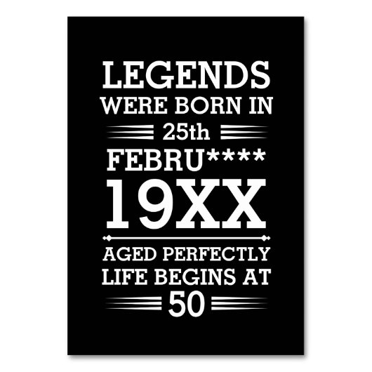 Im Datumsmonatsalter waren benutzerdefinierte Lege Tischnummer (Rückseite)