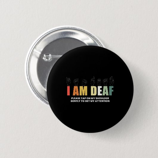 Im Deaf Deaf-Mute Gebärdensprache Button (Vorne & Hinten)