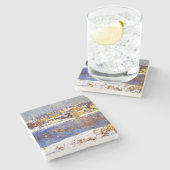 Im Delaware (von Robert Spencer) Steinuntersetzer (Seitenansicht)