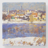 Im Delaware (von Robert Spencer) Steinuntersetzer (Vorderseite)