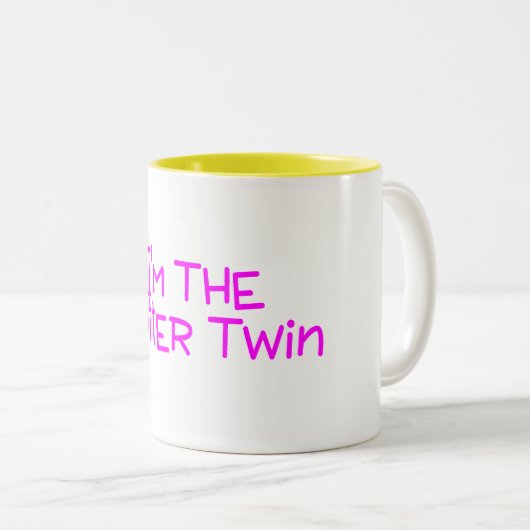 Im der heißere Zwilling Zweifarbige Tasse (VorderseiteRechts)