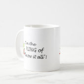 Im der König Of Know It All Kaffeetasse (Vorderseite Links)