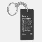 Im Dezember Geboren Persönlichkeit Schlüsselanhänger (Vorderseite links)