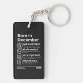 Im Dezember Geboren Persönlichkeit Schlüsselanhänger (Rückseite)