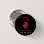 Im Dezember tragen wir Red Unite for World AIDS Da Button (Vorne & Hinten)