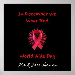 Im Dezember tragen wir Red Unite for World AIDS Da Poster