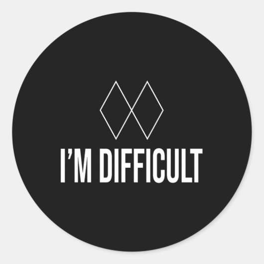 Im Difficult Black Diamond Kids Mens And Womens Sk Runder Aufkleber (Vorderseite)