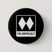 I'm Difficult Funny Double Black Diamonds Ski Snow Button (Vorderseite)