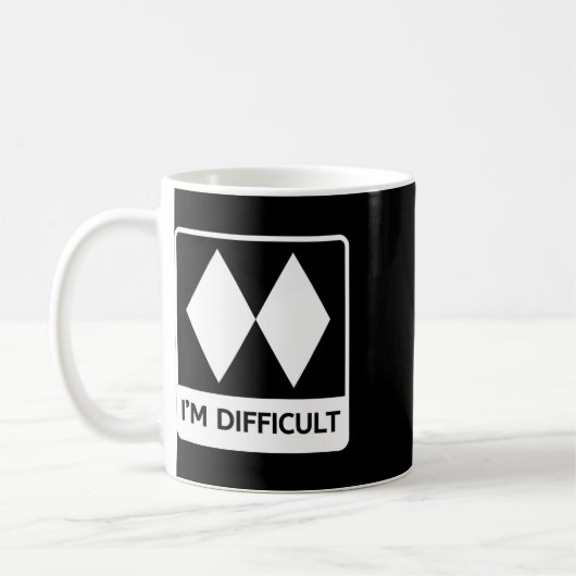 I'm Difficult Funny Double Black Diamonds Ski Snow Kaffeetasse (Links)