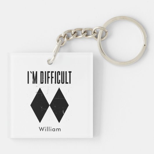 I'm Difficult Skiing Black Diamond Schlüsselanhänger (Rückseite)
