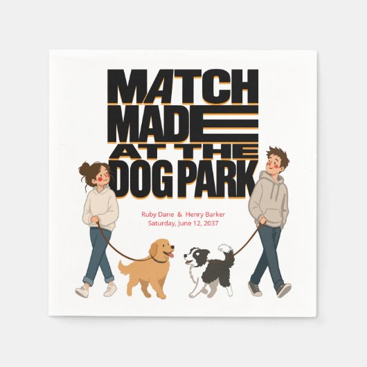 Im Dog Park getroffen Serviette (Vorderseite)
