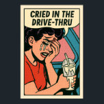 Im Drive-Thru geweint - Pop Art Heartbreak Poster<br><div class="desc">Erleben Sie das emotionale Chaos mit diesem kühnen Pop-Kunstwandprint, in dem eine Frau in ihrem Auto schluchzt, Mascara-Streifen laufen und ein ausgestrahlter Milchshake in der Hand liegt. Dieses in Retro-Comic-Manier mit Halbtonschattierung und dramatischer Ausdruckskraft gestaltete Porträt spiegelt die Schönheit des Herzens mit einem Augenzwinkern Spaß wider. Ideal für Schlafzimmer, kreative...</div>