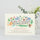 Im Dschungel Baby Dusche einladen Einladung (Stehend Vorderseite)