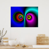 Im Dunkeln, die Augen des Mesmerisierten Poster (Küche)