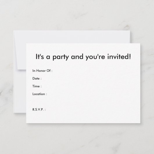 Im Dunkeln gewartet: Überraschung Party! Einladung (Rückseite)