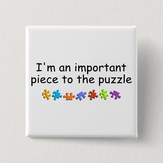 Im ein wichtiges Stück des Autismus-Puzzlespiels Button (Vorderseite)