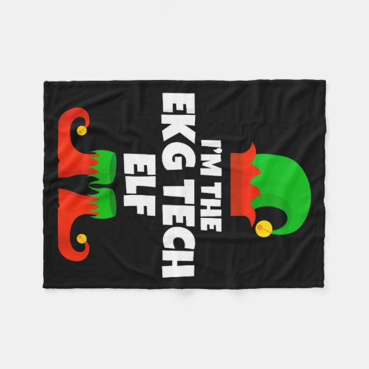 I'm Ekg Tech Elf Family Pajama Christmas Electroca Fleecedecke (Vorderseite (Horizontal))
