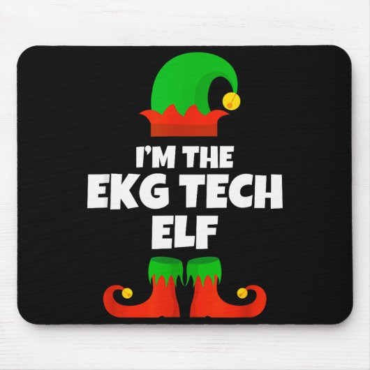 I'm Ekg Tech Elf Family Pajama Christmas Electroca Mousepad (Vorne)