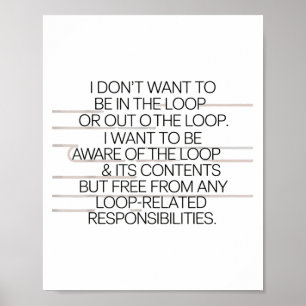 im Entwurf des Loop-Bewusstseins für Lässige Konve Poster