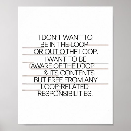 im Entwurf des Loop-Bewusstseins für Lässige Konve Poster (Vorne)
