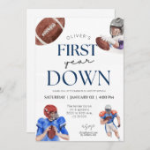 Im ersten Jahr Fußball Thema erste Junge Geburtsta Einladung (Vorne/Hinten)