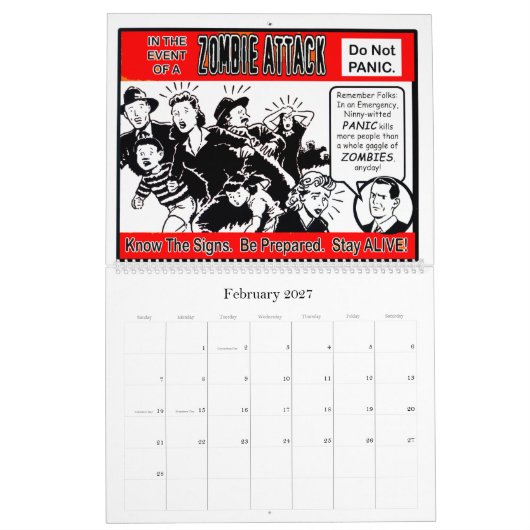 IM FALL EINER ZOMBIE-ATTACKE Kalender (Feb 2027)