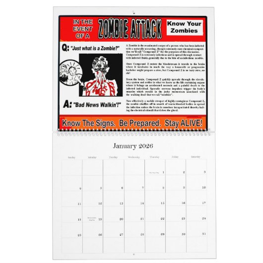 IM FALL EINER ZOMBIE-ATTACKE Kalender (Jan 2026)