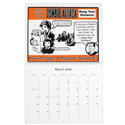 IM FALL EINER ZOMBIE-ATTACKE Kalender (Mär 2026)