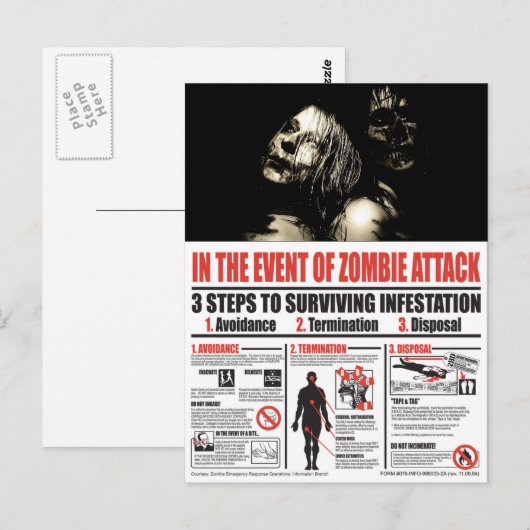 Im Fall eines Zombie-Angriffs POST-KARTE Postkarte (Vorne/Hinten)