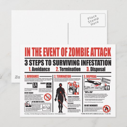 Im Fall eines Zombie-Angriffs POST-KARTE Postkarte (Vorne/Hinten)