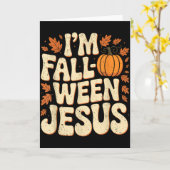 Im Fall-o-ween Jesus Halloween Christlich Groovy P Karte (Gelbe Blume)