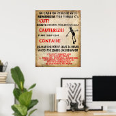 "Im Fall von Zombie Bite" Poster (Heimbüro)