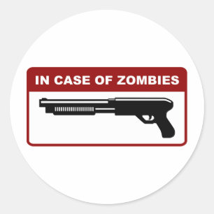 Im Falle der Zombies Runder Aufkleber