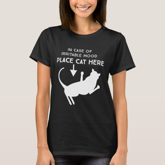 Im Falle des reizbaren Stimmungs-Platz-Katzen-hier T-Shirt (Vorderseite)