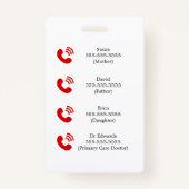 Im Falle eines medizinischen Notfalls ICE-Karte Ausweis (Rückseite)