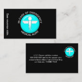 IM FALLE EINES medizinischen NOTFALLwarnausweises Visitenkarte (Vorne/Hinten)