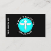 IM FALLE EINES medizinischen NOTFALLwarnausweises Visitenkarte (Vorderseite)