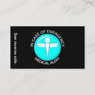 IM FALLE EINES medizinischen NOTFALLwarnausweises Visitenkarte