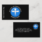 IM FALLE EINES medizinischen NOTFALLwarnausweises Visitenkarte (Vorne/Hinten)