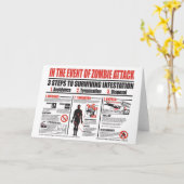 Im Falle eines Zombie-Angriffs NOTE CARD Karte (Gelbe Blume)