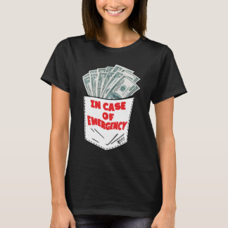 Im Falle von Frauen in Notsituationen schwarz T-Shirt