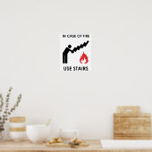Im Falle von Treppen für den Brandschutz Poster (Küche)