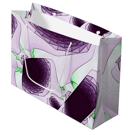 Im Farbton Violet Große Geschenktüte (Vorderseite Schrägansicht)