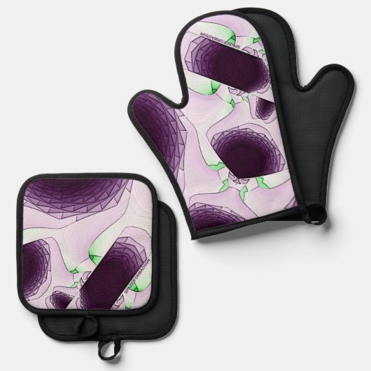 Im Farbton Violet Ofenhandschuh & Topflappen-Set (Vorderseite/Rückseite)