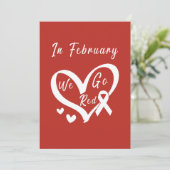 Im Februar gehen wir ins Bewusstsein für Rote Herz Einladung (Stehend Vorderseite)