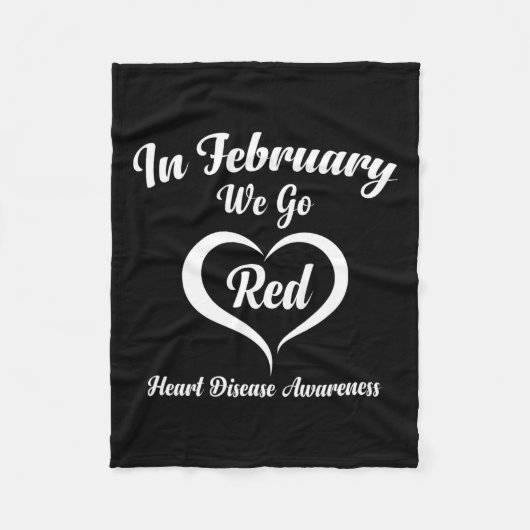 Im Februar gehen wir ins Bewusstsein für Rote Herz Fleecedecke (Vorderseite)