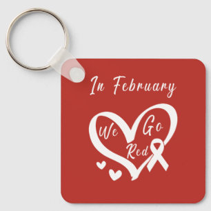 Im Februar gehen wir ins Bewusstsein für Rote Herz Schlüsselanhänger